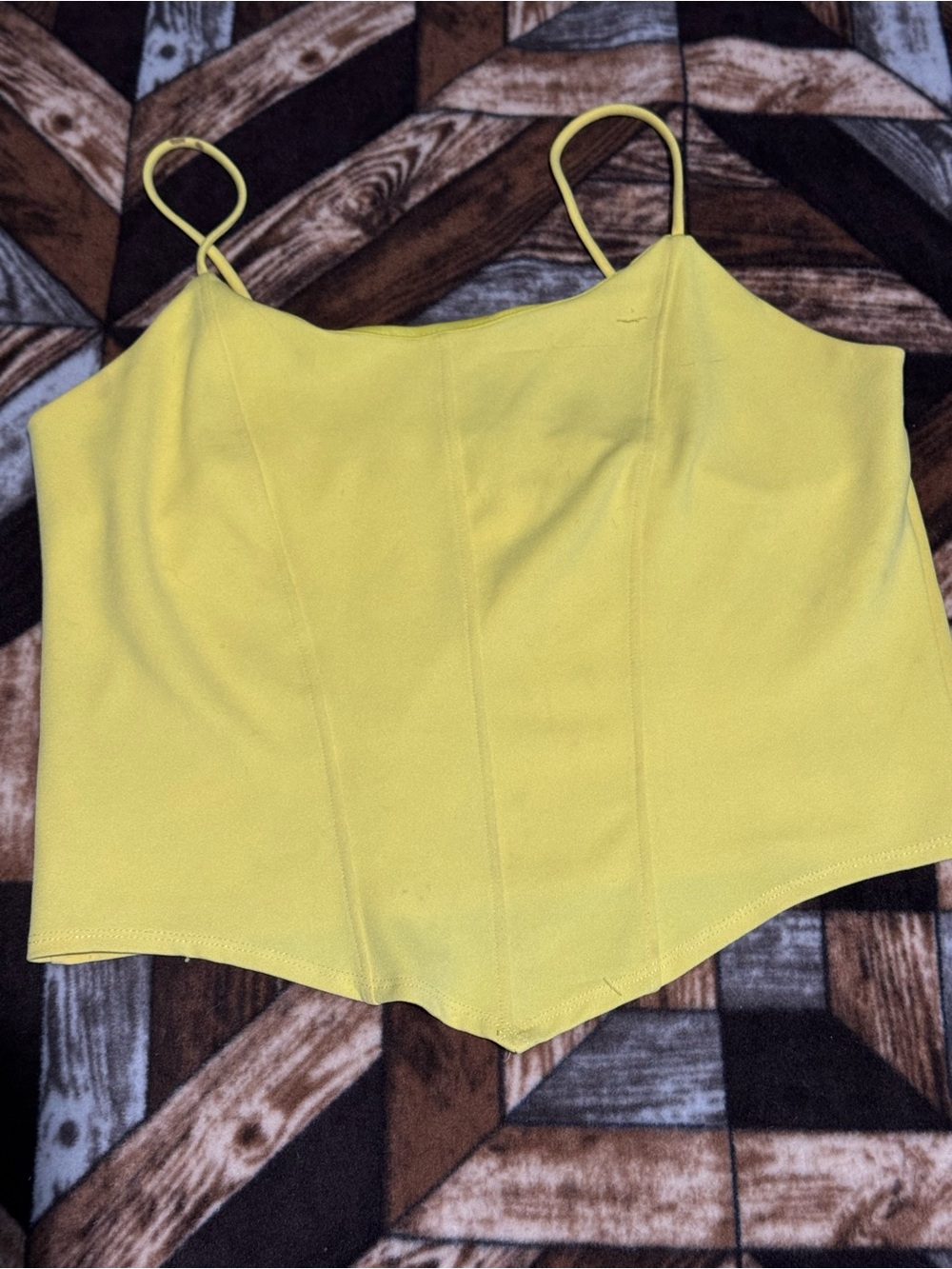 love J Yellow Spaghetti-Strap Corset Camisole
